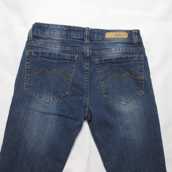 CARBON mens JEANS blue DARK DENIM distressed SLIM SIZE 28X28 - Picture 11 of 15